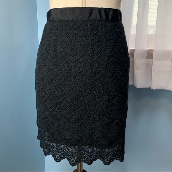J. Crew Black Scallop Lace Mini Skirt - Picture 6 of 7